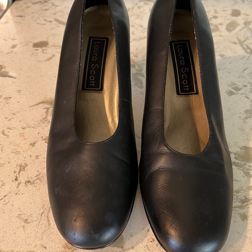 Black leather shoes